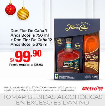 Ron Flor De Caña 7 Años Botella 750 ml + Ron Flor De Caña 12 Años Botella 375 ml