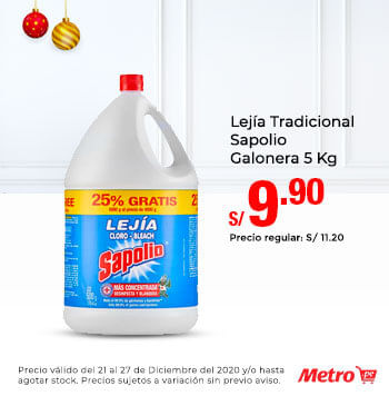 Lejía Tradicional Sapolio Galonera 5 Kg