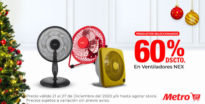 60% de Dscto en Ventiladores NEX