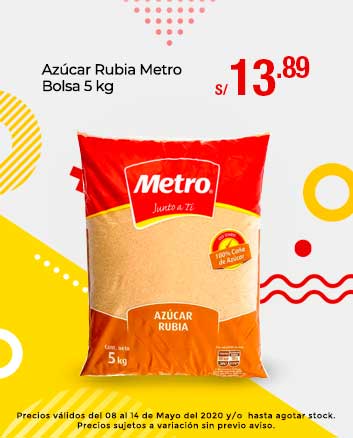 Azúcar Rubia Metro Bolsa 5 kg