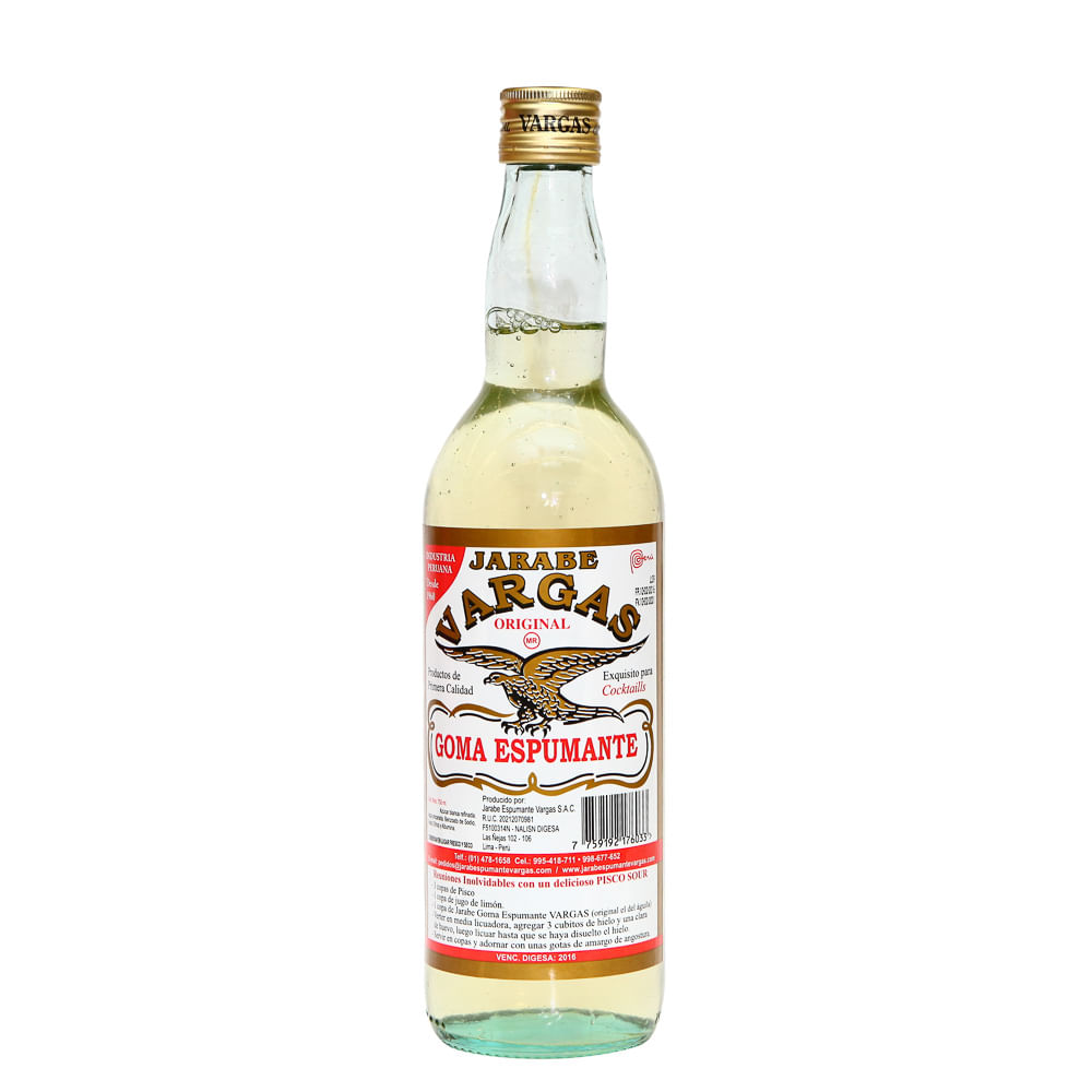 Jarabe de Goma Espumante Vargas Botella 750 ml
