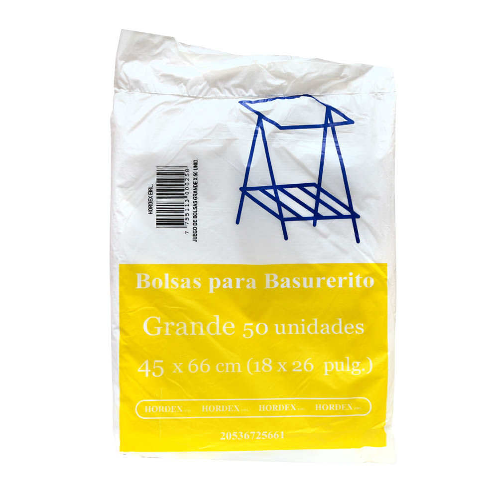 Bolsas para Basurerito Hordex Grandes Pack 50 Unid