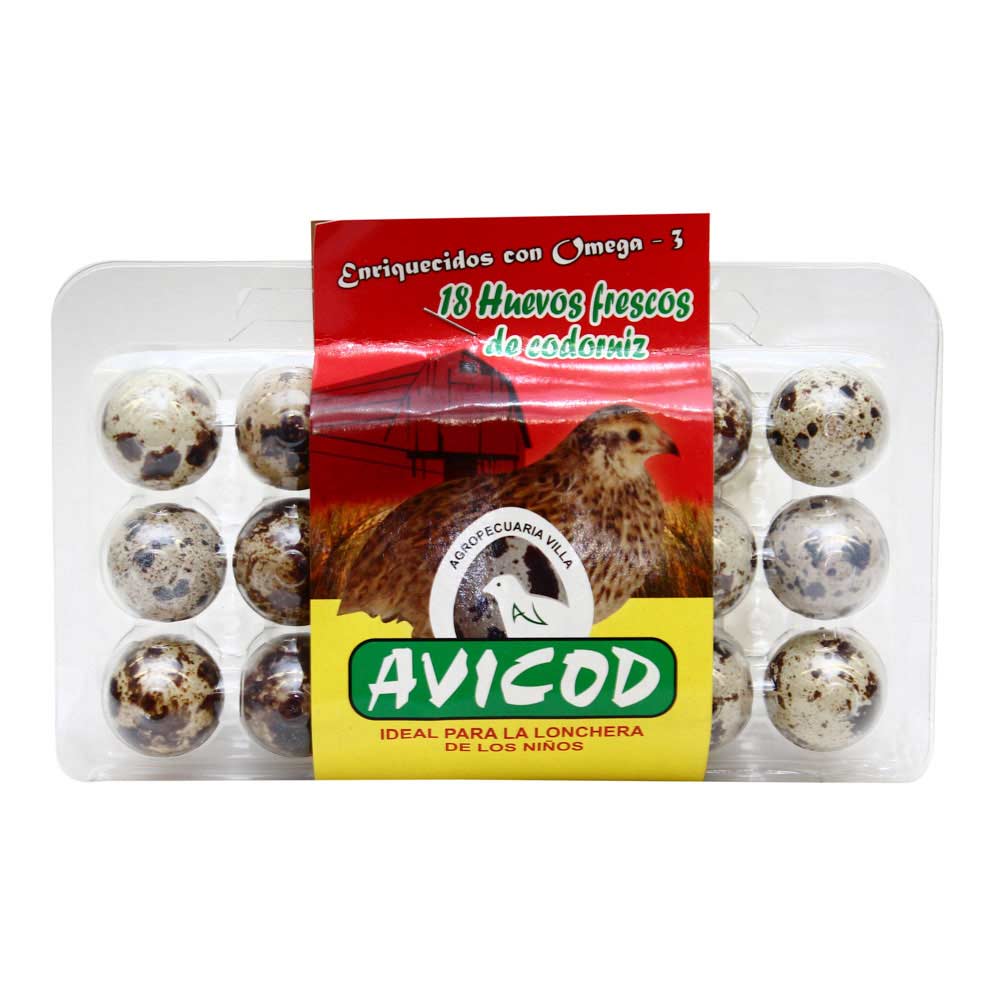 Huevitos de Codorniz Avicod Bandeja 18 Unid