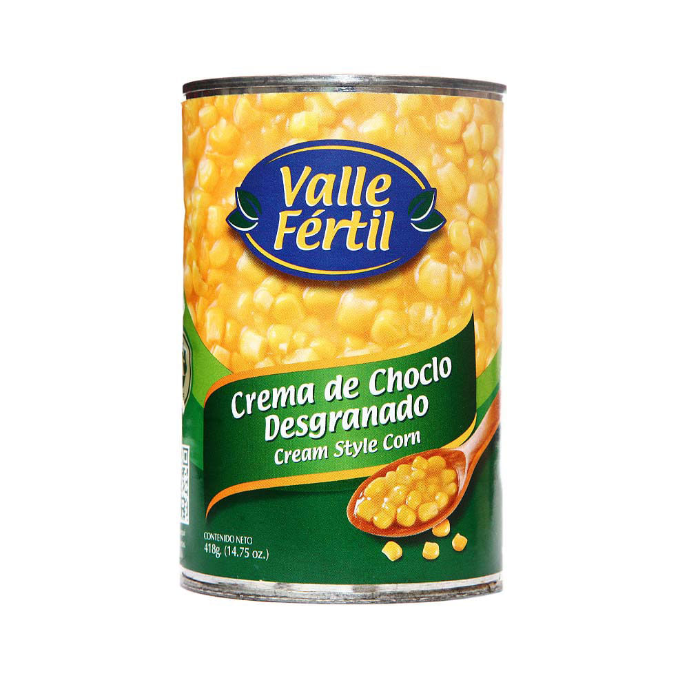 Crema de Choclo Desgranado Valle Fertil Lata 418 g