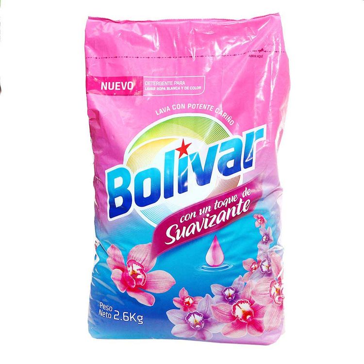 Detergente en Polvo Bolivar con un Toque de Suavizante Bolsa 2.6 Kg - Wong