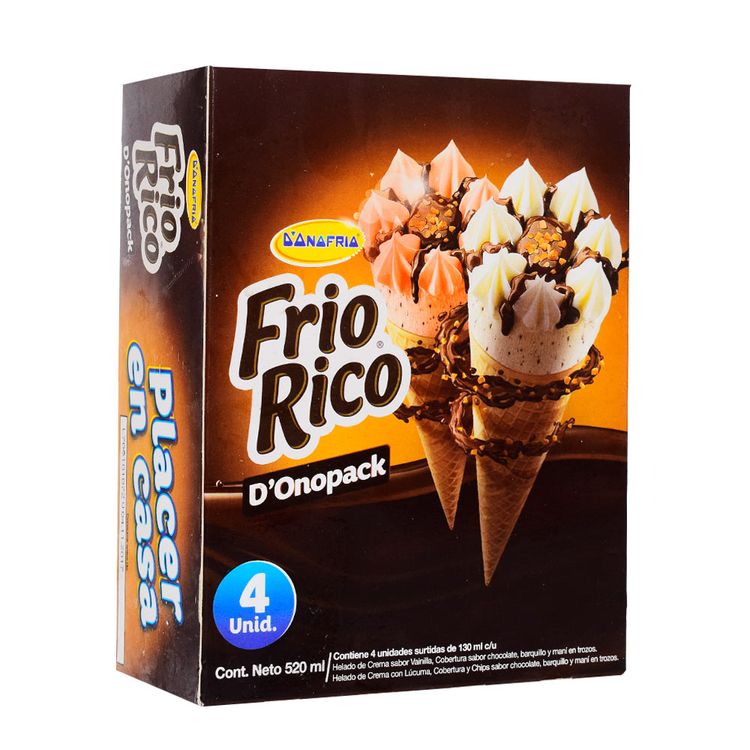 Helado Frío Rico D'Onopack surtido Caja 4 Unid - Metro