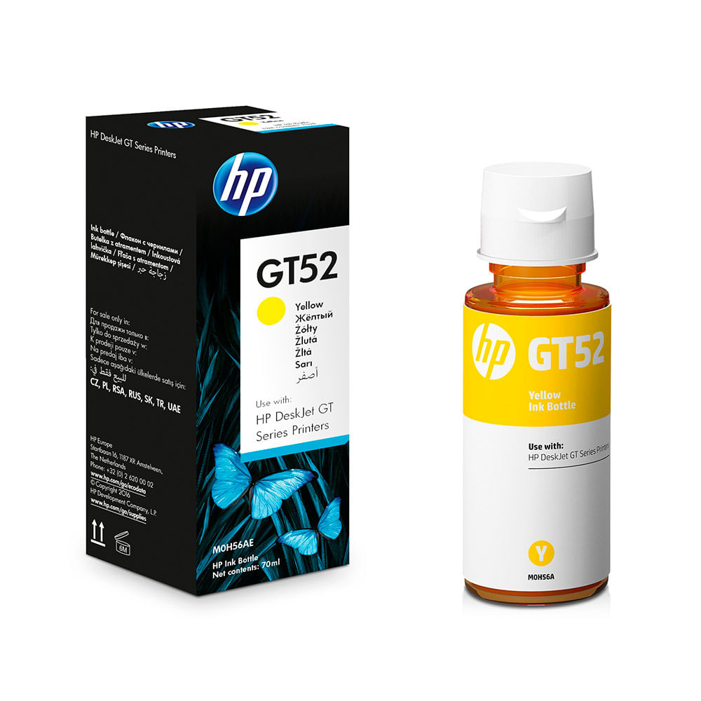 Hp Botella de Tinta GT52 Amarillo 70 ml