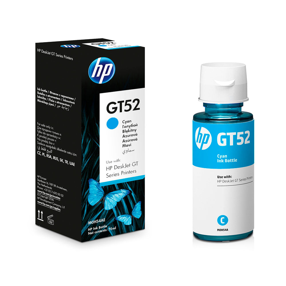 Hp Botella de Tinta GT52 Cian 70ml