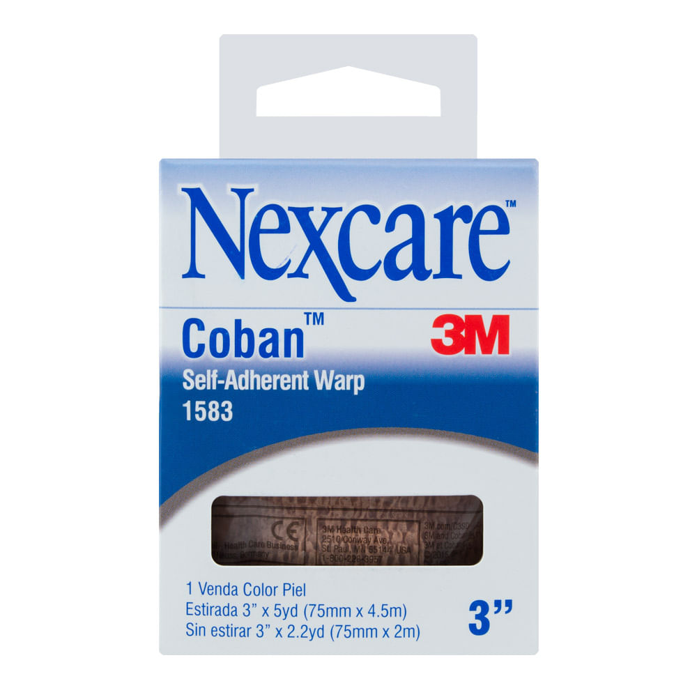 Venda Elástica Autoadherente Nexcare Color Piel Estirada (78 mm x 4.5 m) Sin estirar (75 mm x 2m)