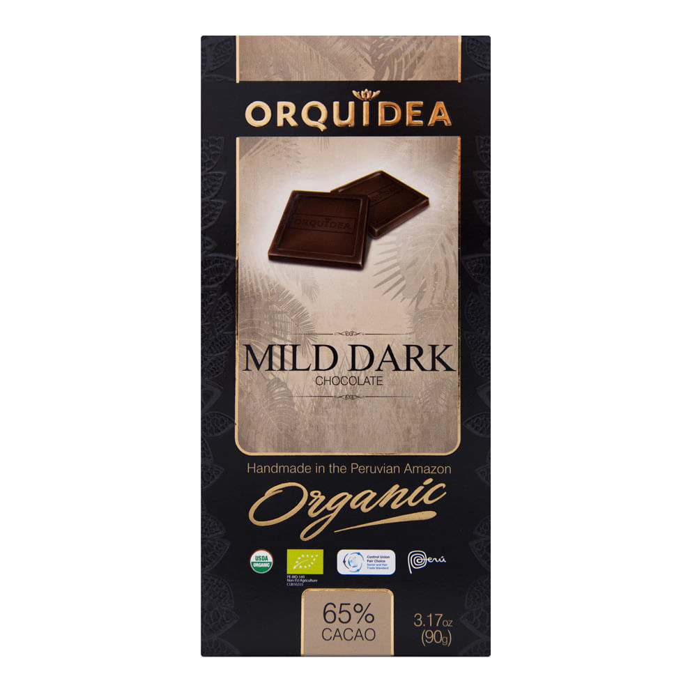 Chocolate Orgánico 65% Cacao Mild Dark Orquídea Tableta 90 g