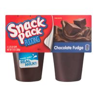 Pudín Snack Pack Sabor a Fudge de Chocolate Pack de 4 unid Vaso 368 gr
