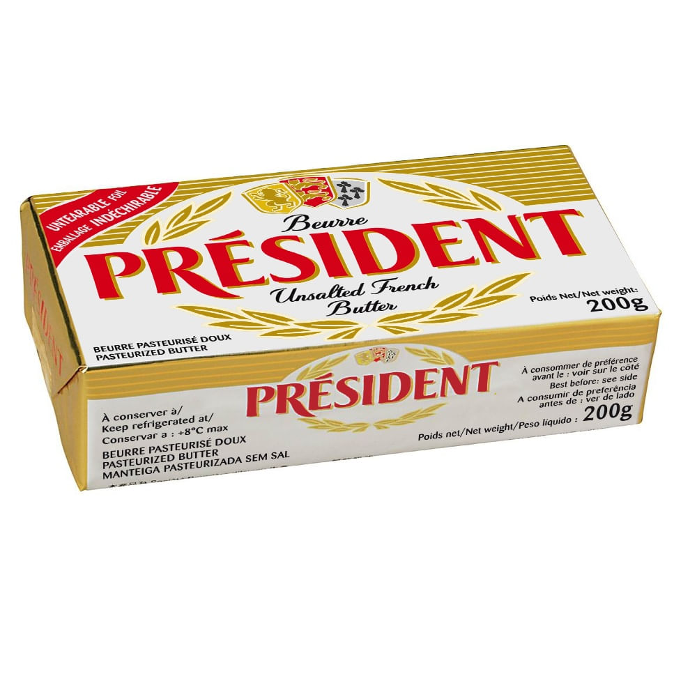 Mantequilla sin Sal Président Barra 200 gr