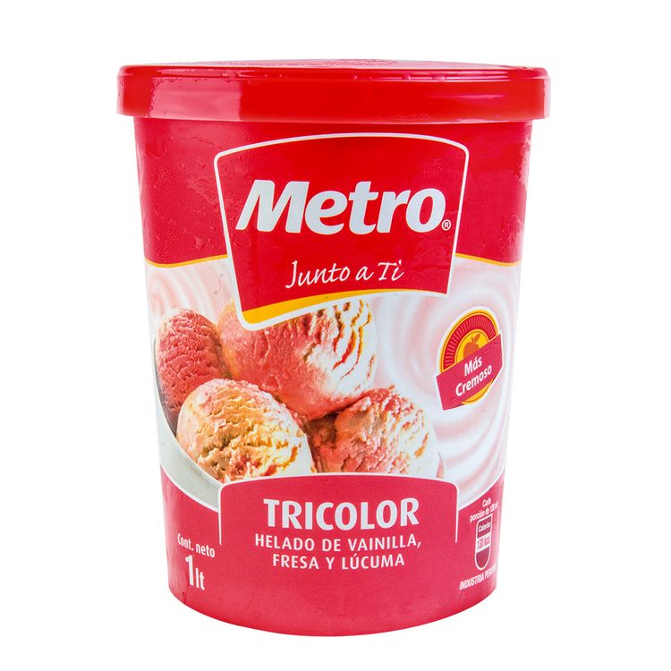 Helado Tricolor Metro Pote 1 Litro - Metro