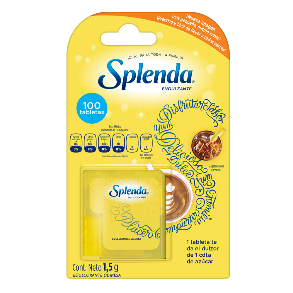 Endulzante en Tabletas Splenda Libre de Calorías Dispenser 100 Unid