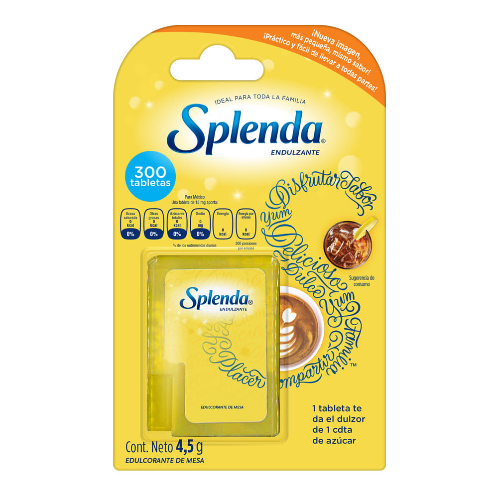 Endulzante en Tabletas Splenda Libre de Calorías Dispenser 300 Unid