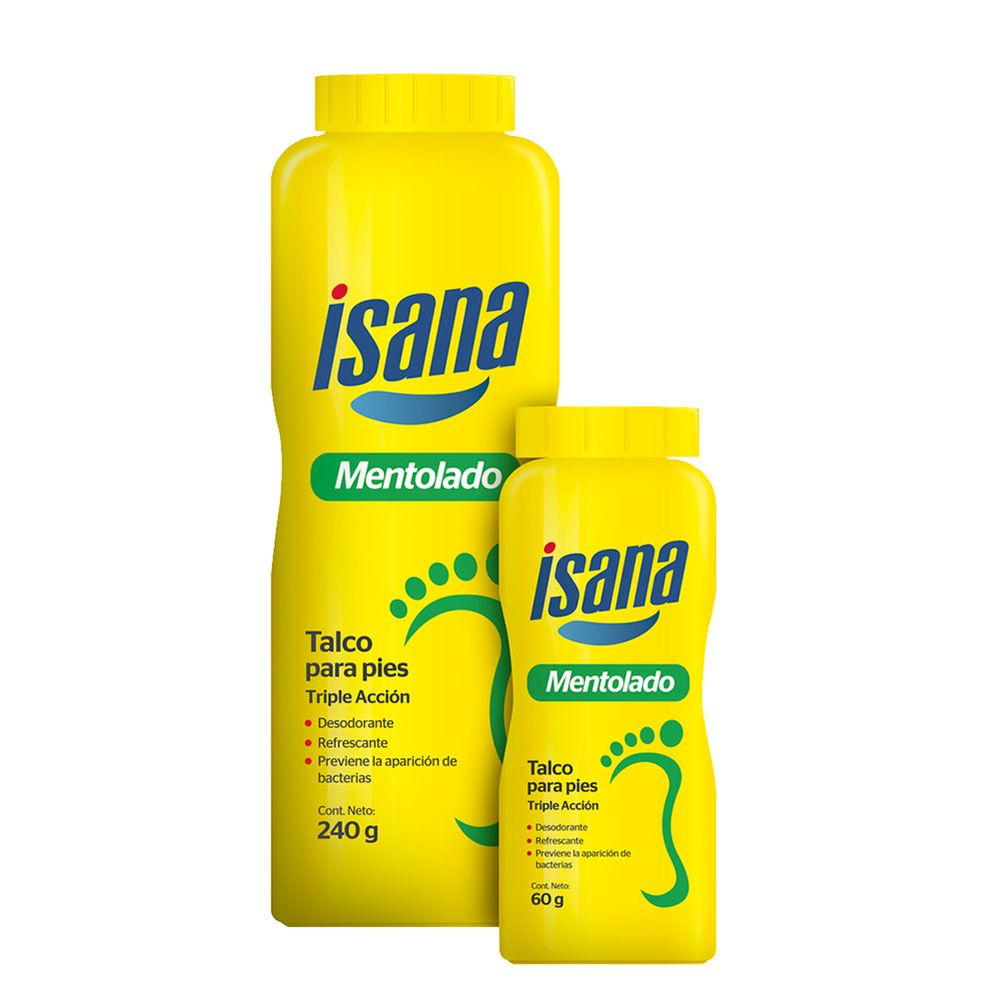 Talco para Pies Isana Contenido 240 gr + Talco Isana Mentol 60 gr Metro Talco para Pies Isana Contenido 240 gr + Talco Isana Mentol 60 gr Metro