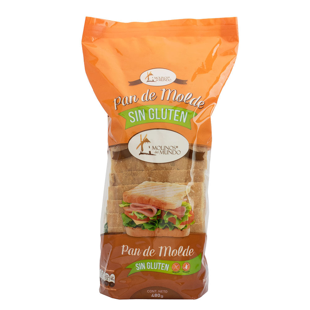 Pan de Molde Blanco Sin Gluten Molinos del Mundo Bolsa 480 g