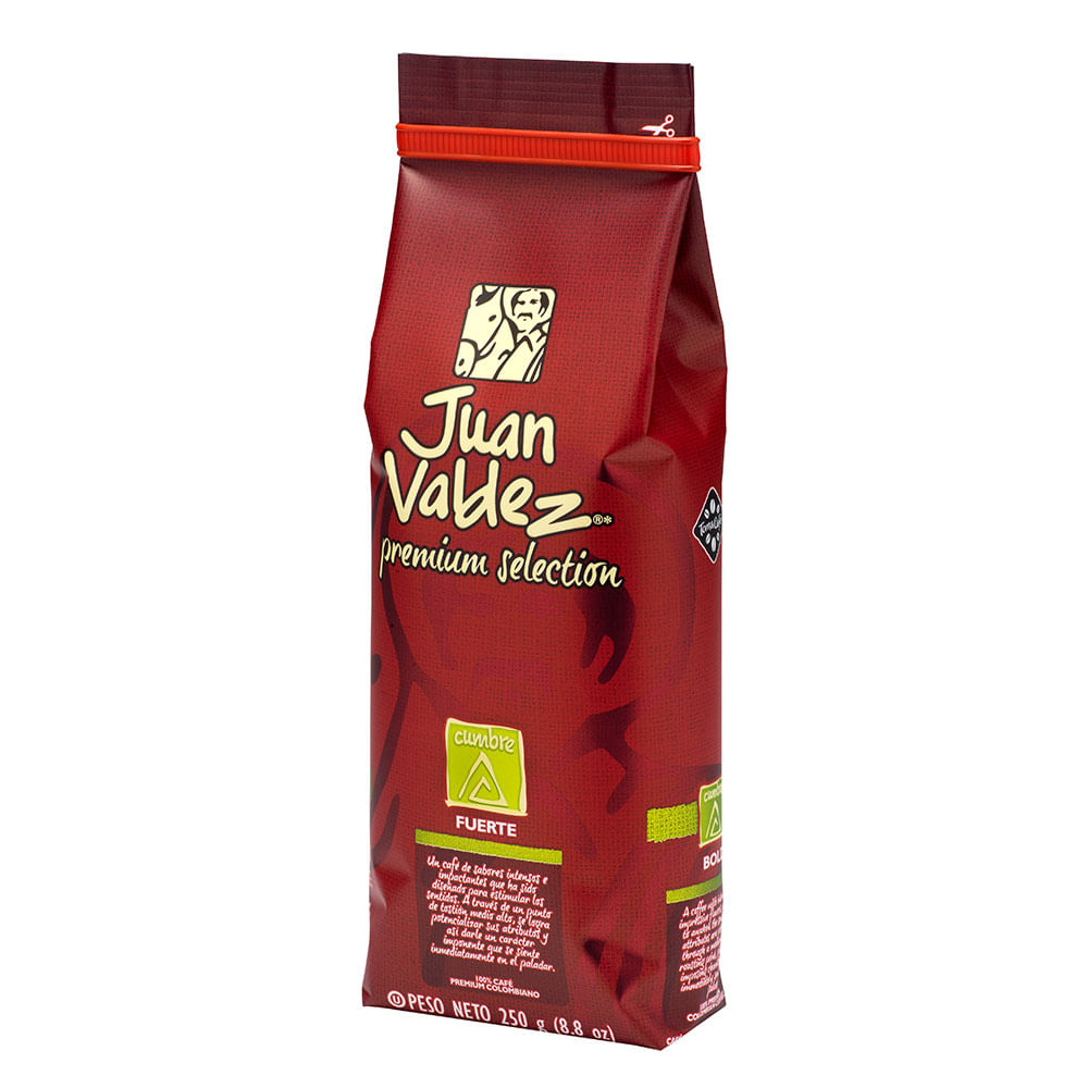 Café Fuerte Molido Cumbre Juan Valdez Premium Bolsa 250 gr