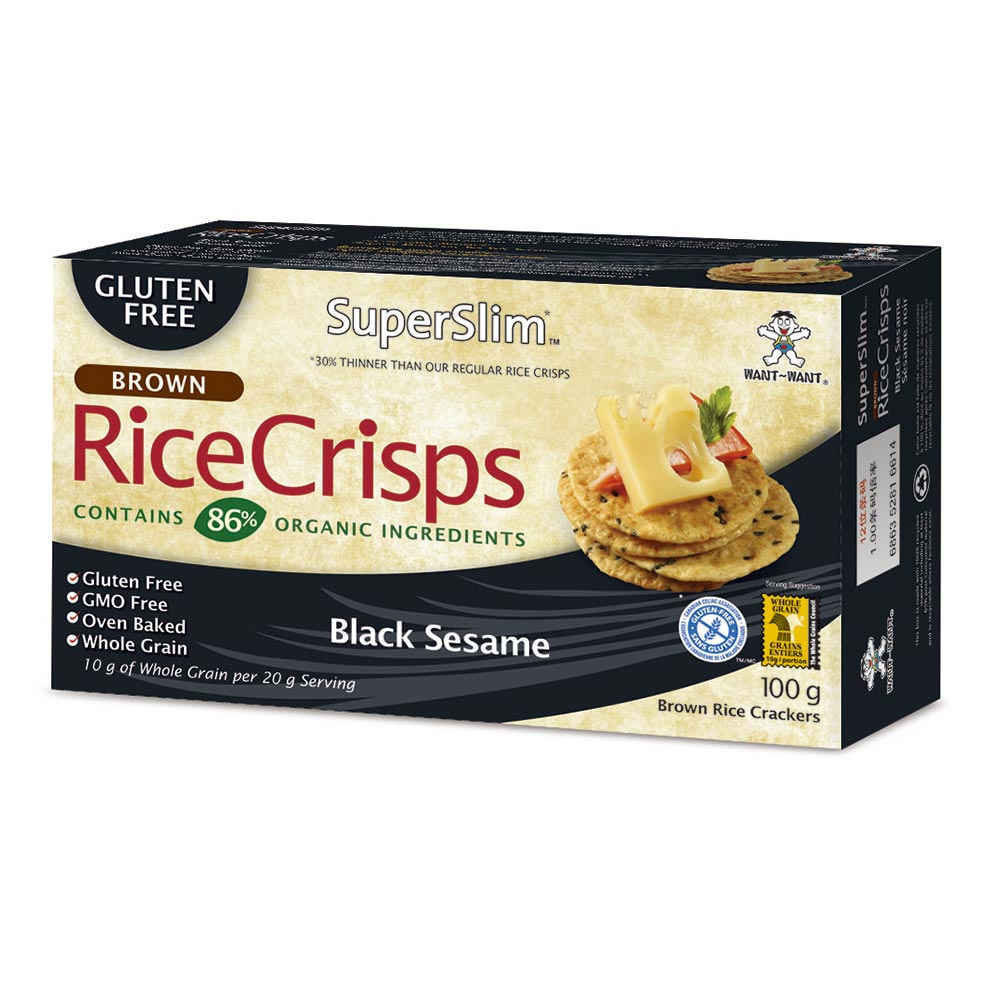 Galletas de Arroz Integral con Ajonjolí SuperSlim Want Want Caja 100 g
