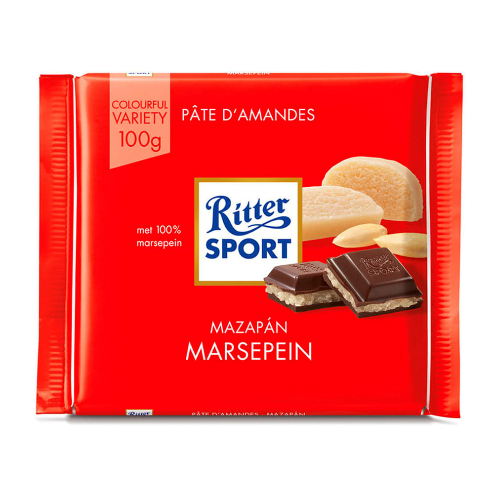 Chocolate Relleno Ritter Sport Mazapán Tableta 100 gr
