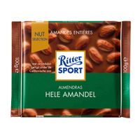 Chocolate de Leche Ritter Sport Almendras Integrales Tableta 100 gr