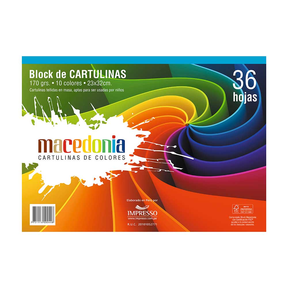 Block Cartulina 170 g 36 Hojas
