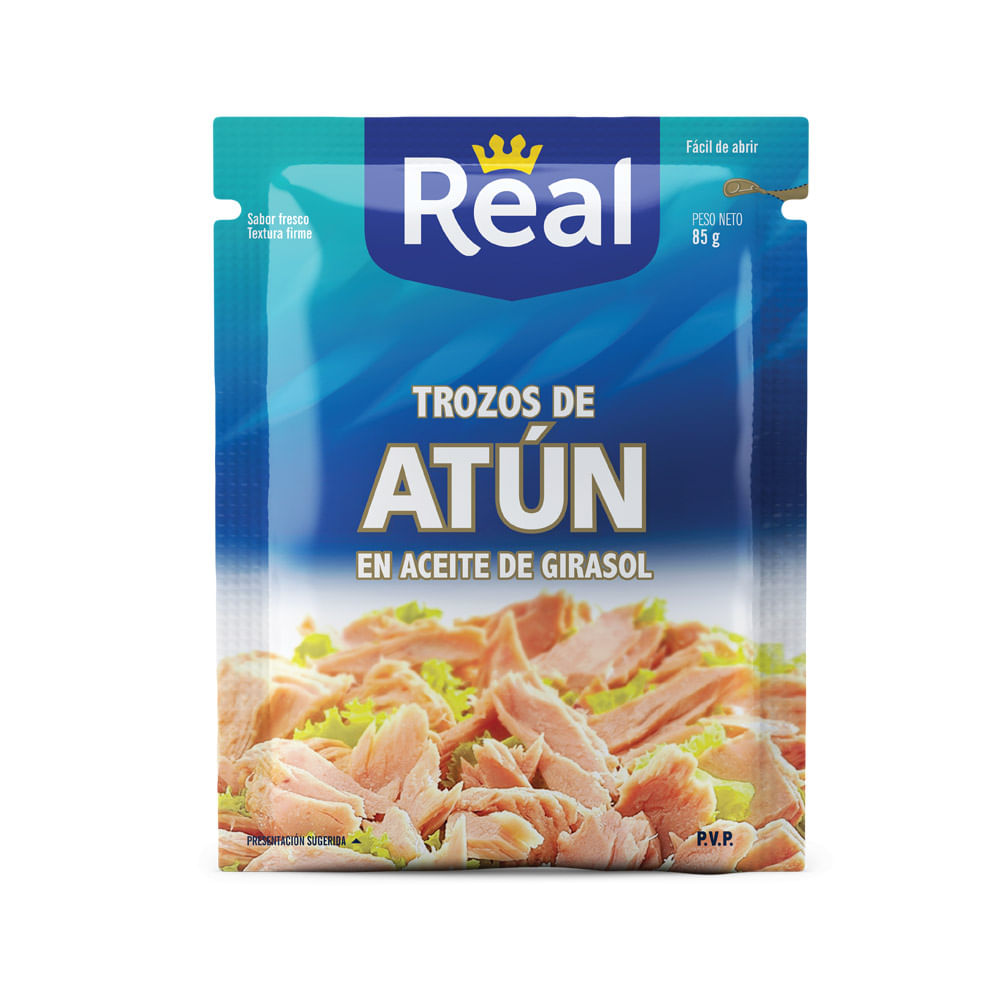 Trozos De Atún En Aceite De Girasol Real Sobre 85 g