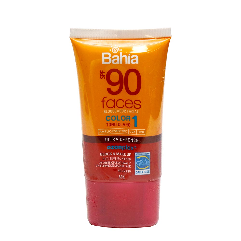 Protector Solar Facial Bahía Faces Tono Claro FPS90 60g