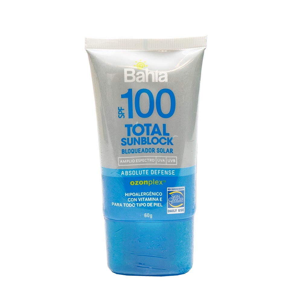 Protector Solar Total SunBlock SPF100 Bahia Contenido 60 g