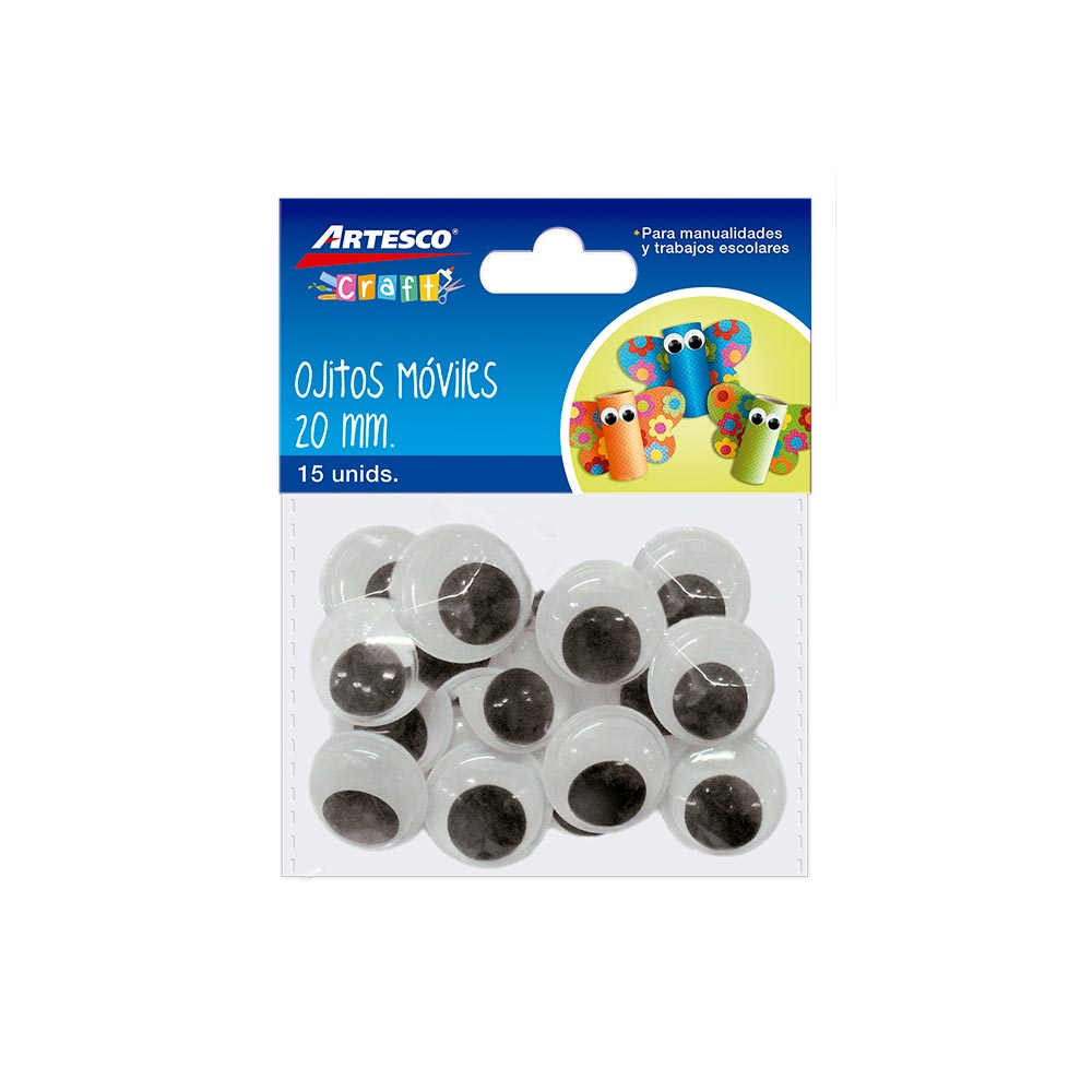 Artesco Ojitos Móviles 20 mm Bolsa 15 unid