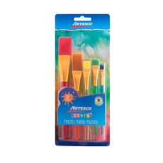 Set-X-5-Pinceles-P-Nylon-Sintetico-Punta-Plana-Mango-Colores-1-24416783