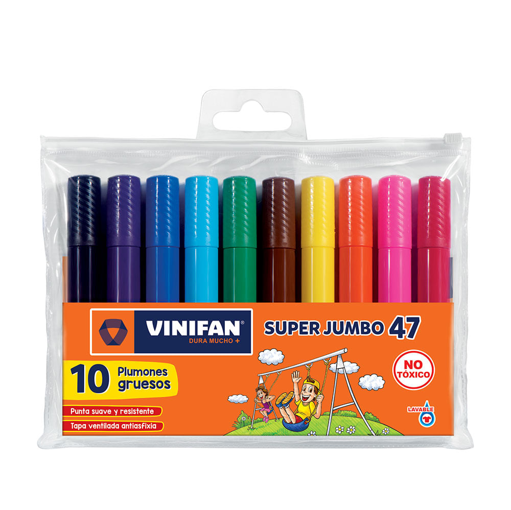 Plumones Gruesos Super Jumbo 47 Vinifan Estuche 10 Unid