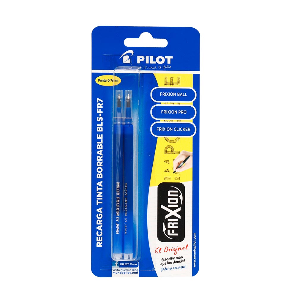 Recarga Tinta Borrable Frixion Pilot Azul