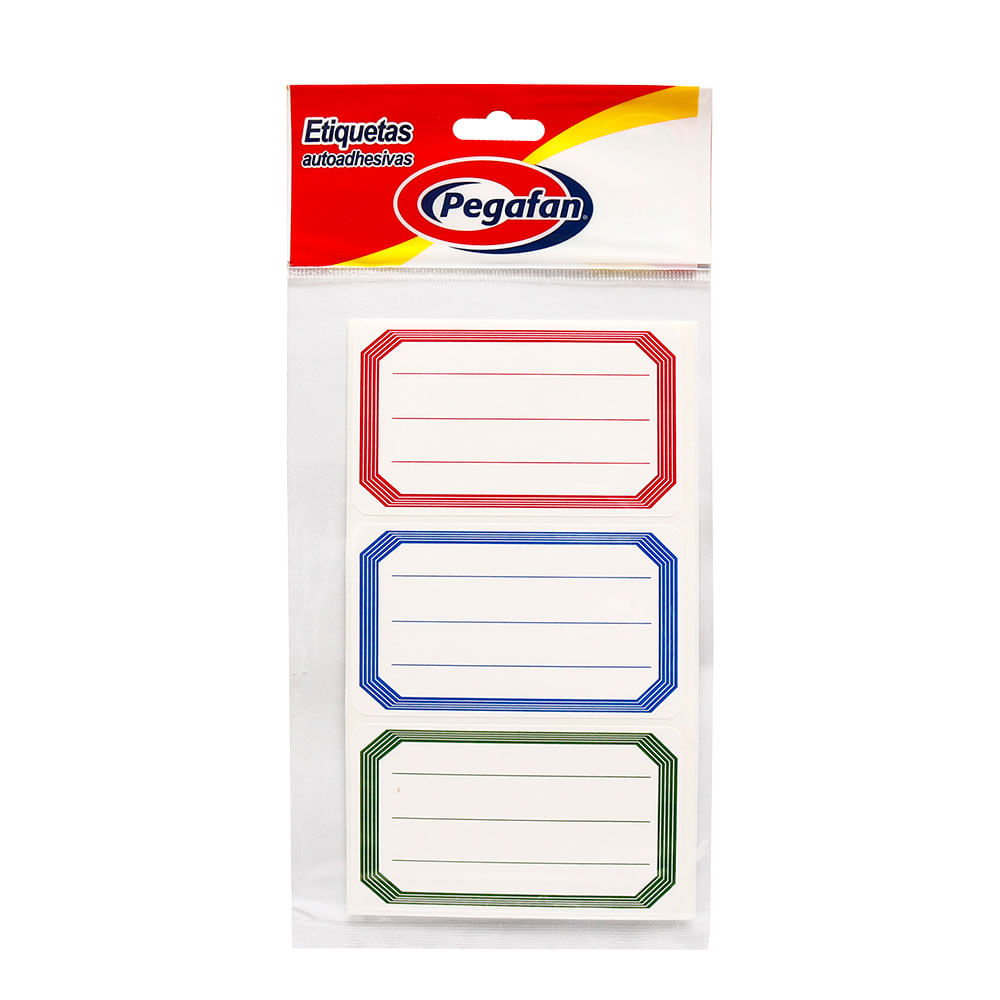 Etiquetas Pegafan Autoadhesivas Escolar Estándar 6 Colores