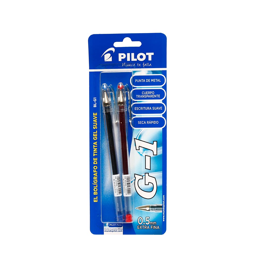 Lapicero Tinta Gel G1 Pilot Azul y Rojo