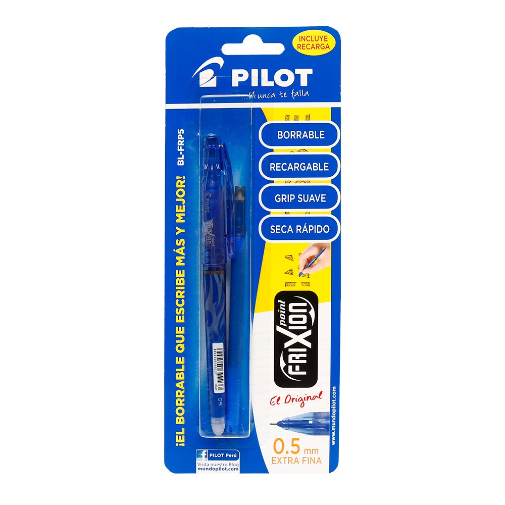 Lapicero Tinta Borrable Frixion Point Pilot Azul + Recarga