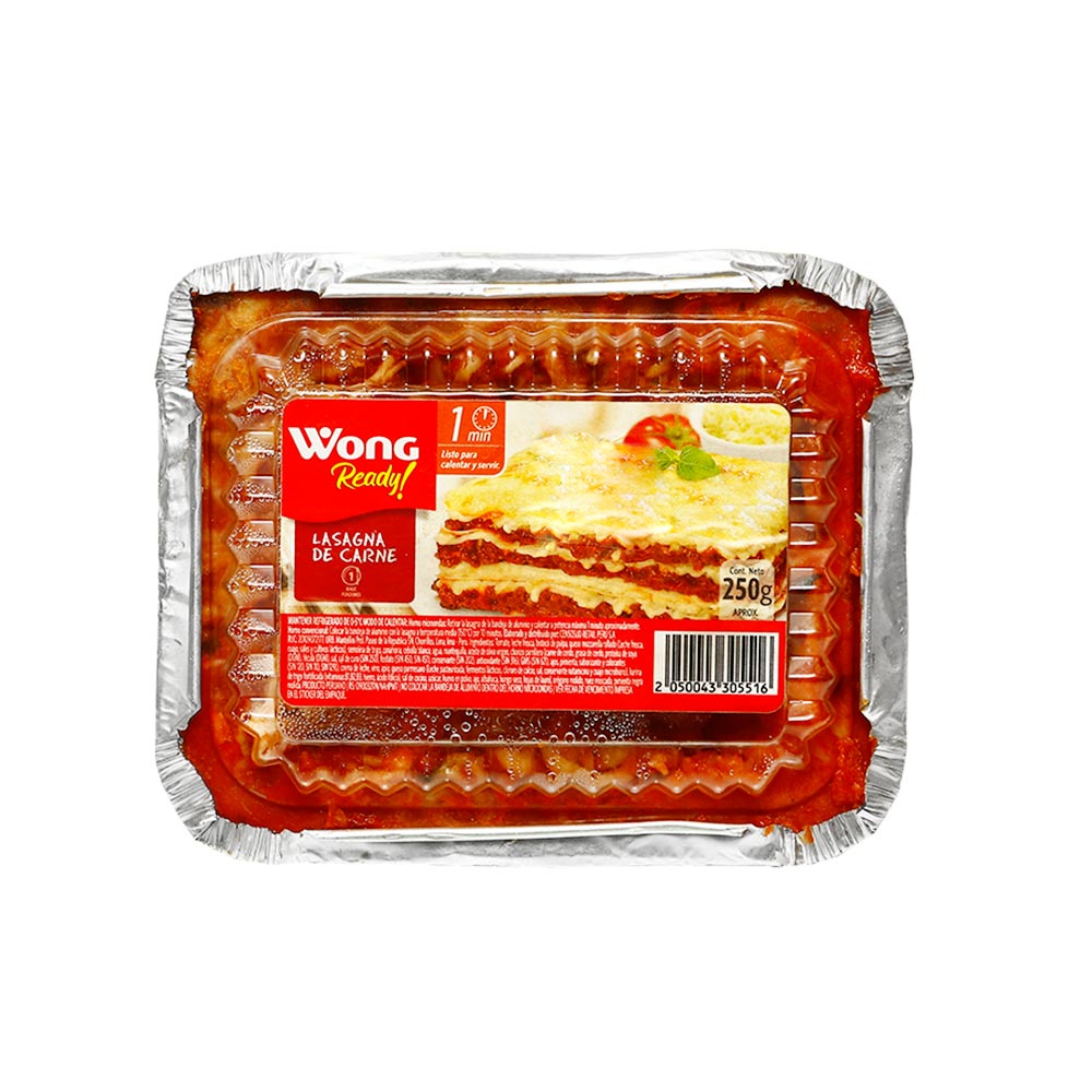 Lasagna de Carne Wong Caja 250 g