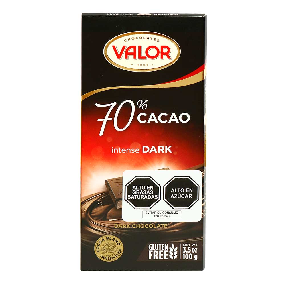 Chocolate Bitter Valor 70% Dark Tableta 100 g
