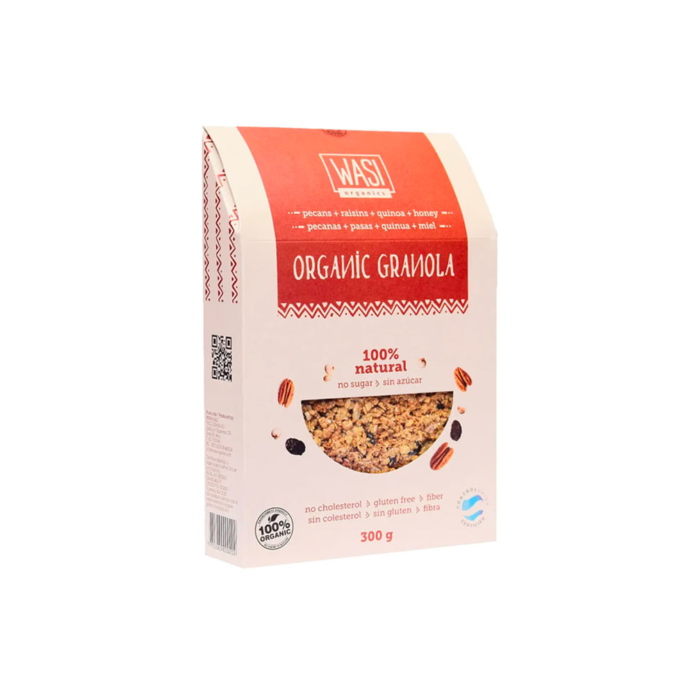 Granola Orgánica Pecanas, Pasas y Quinua Wasi Doypack 300 g
