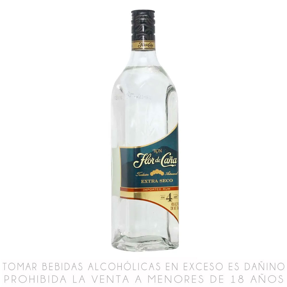 Ron Flor de Caña Extra Seco 4 Años Botella 750ml