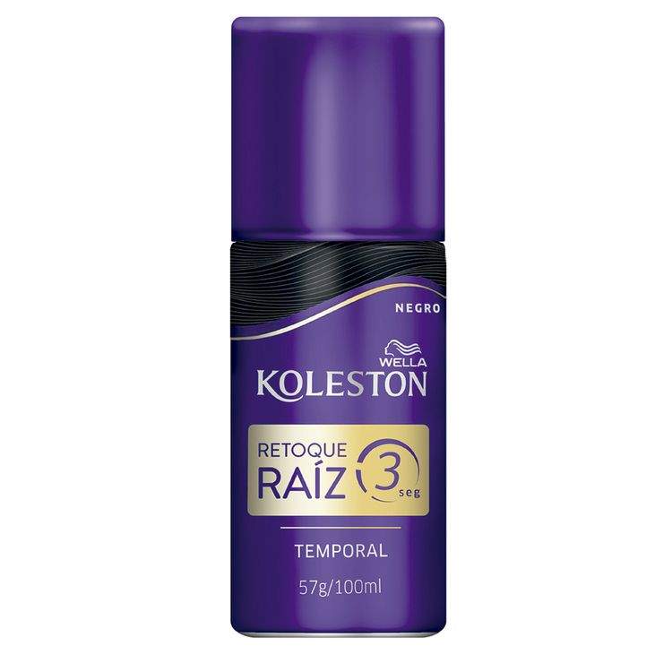 Retoque De Raíz Temporal 3 Seg Negro Koleston Spray 100 Ml