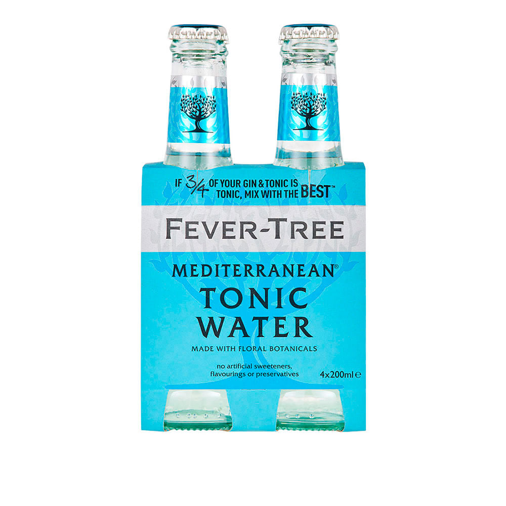 Pack x4 Agua Tonica Fever Tree Mediterranen de 200 ml c/u
