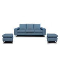 Casabella Sillón Seccional Hamburgo + Puff Acero