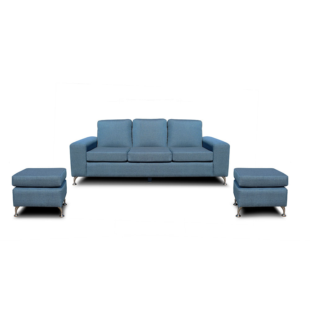 Casabella Sillón Seccional Hamburgo + Puff Acero