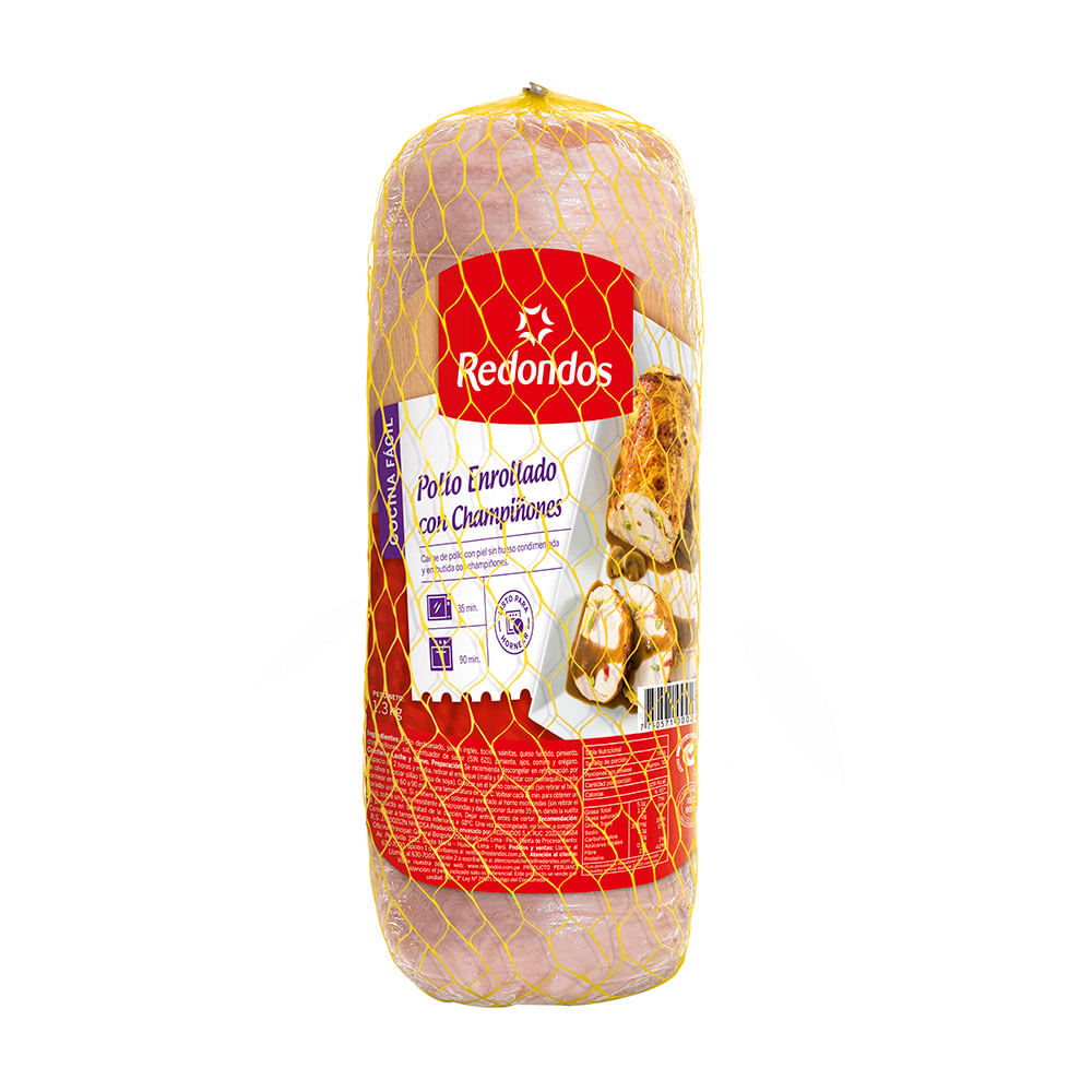 Pollo Enrollado con Champiñones Redondos x un