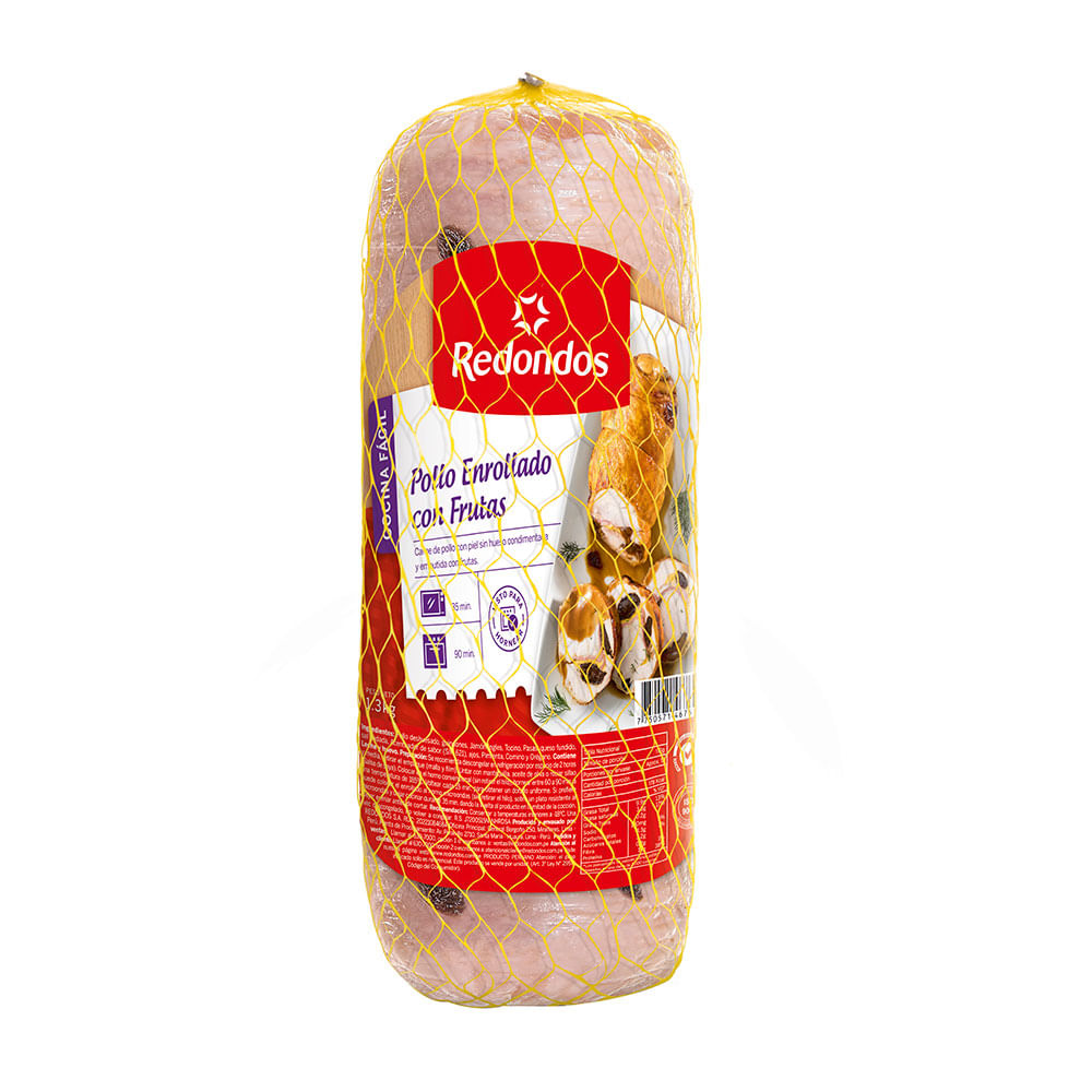 Pollo Enrollado con Frutas Redondos x un