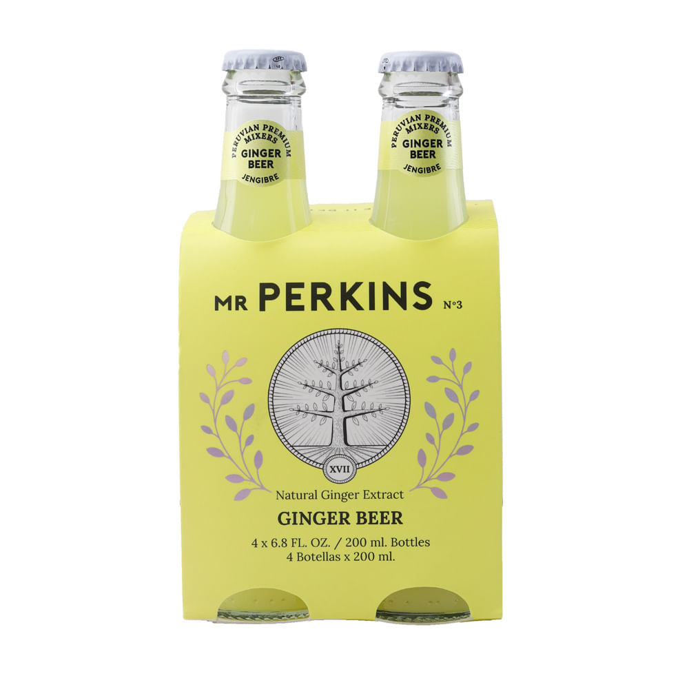 Pack x4 Ginger Beer Mr Perkins Botella 200ml