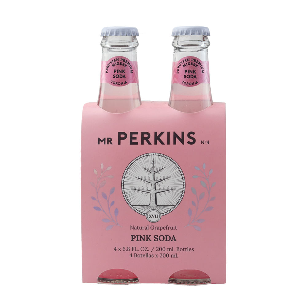 Agua Gin Pink Soda Mr Perkins Fourpack De 200 ml c/u