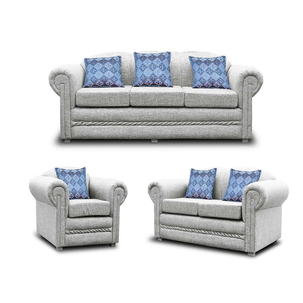 Casabella Sillones 3-2-1 Cuerpos Marsella Gris