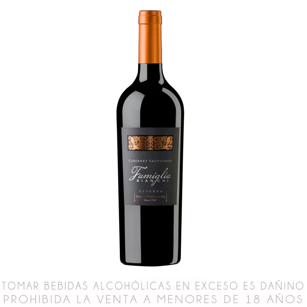 Vino Tinto Cabernet Sauvignon Famiglia Bianchi Reserva Botella 750ml